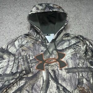 Under Armour Hoodie Mossy Oak Treestand Camouflage Mens XL Hunting 3D Camo
